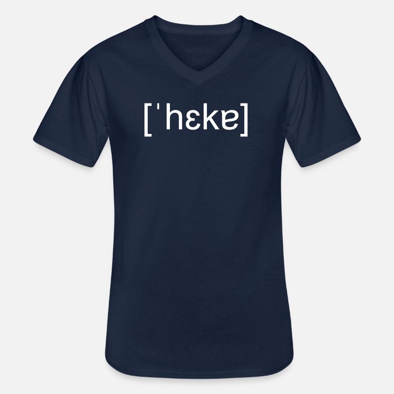 Hacker, phonetic spelling, white - Men's V-Neck T-Shirt - navy