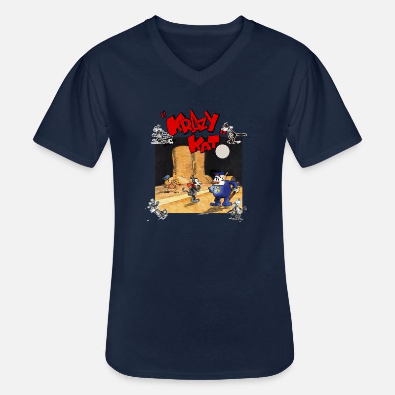 krazy kat Comics - Männer-T-Shirt mit V-Ausschnitt - Navy