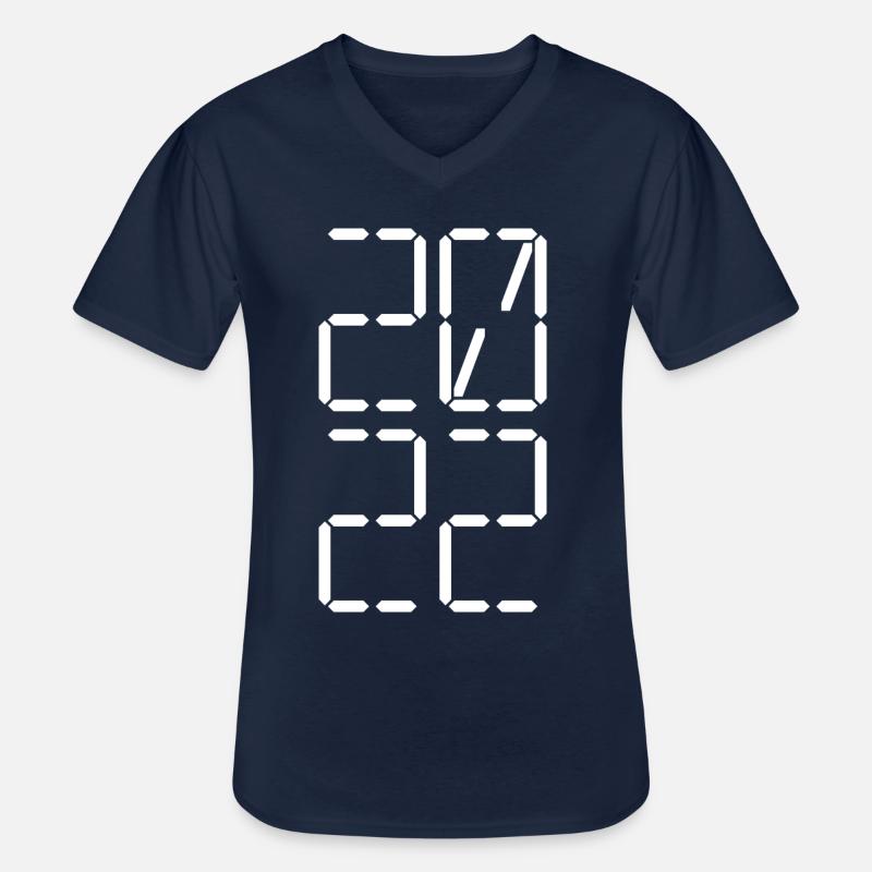 2022 lcd white - Männer-T-Shirt mit V-Ausschnitt - Navy