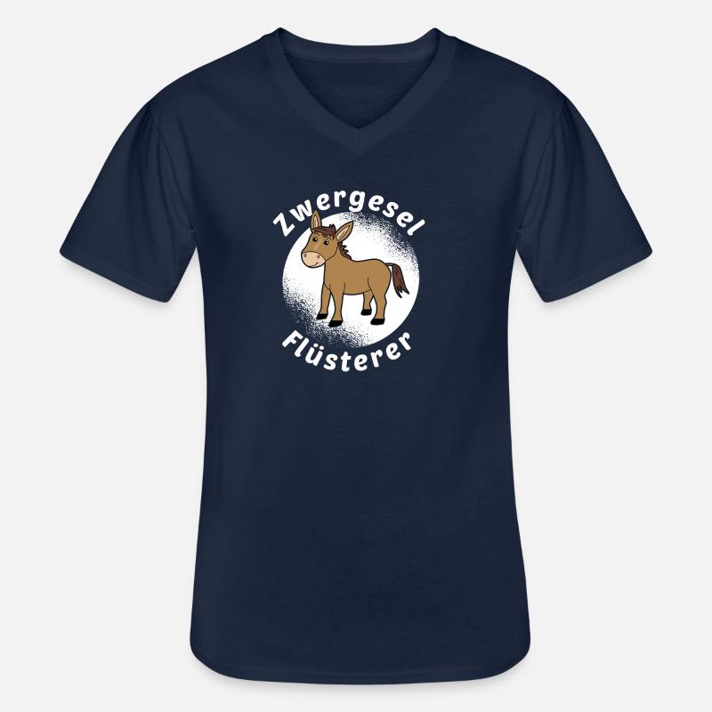 Zwergesel Flüsterer Miniesel Esel Muli Geschenk - Männer-T-Shirt mit V-Ausschnitt - Navy