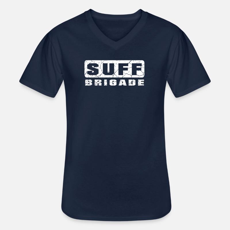 Suff Brigade weiss - Männer-T-Shirt mit V-Ausschnitt - Navy