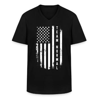 Team Normal - Men's V-Neck T-Shirt - black - Front - AI Model Male 178 dark (178cm)