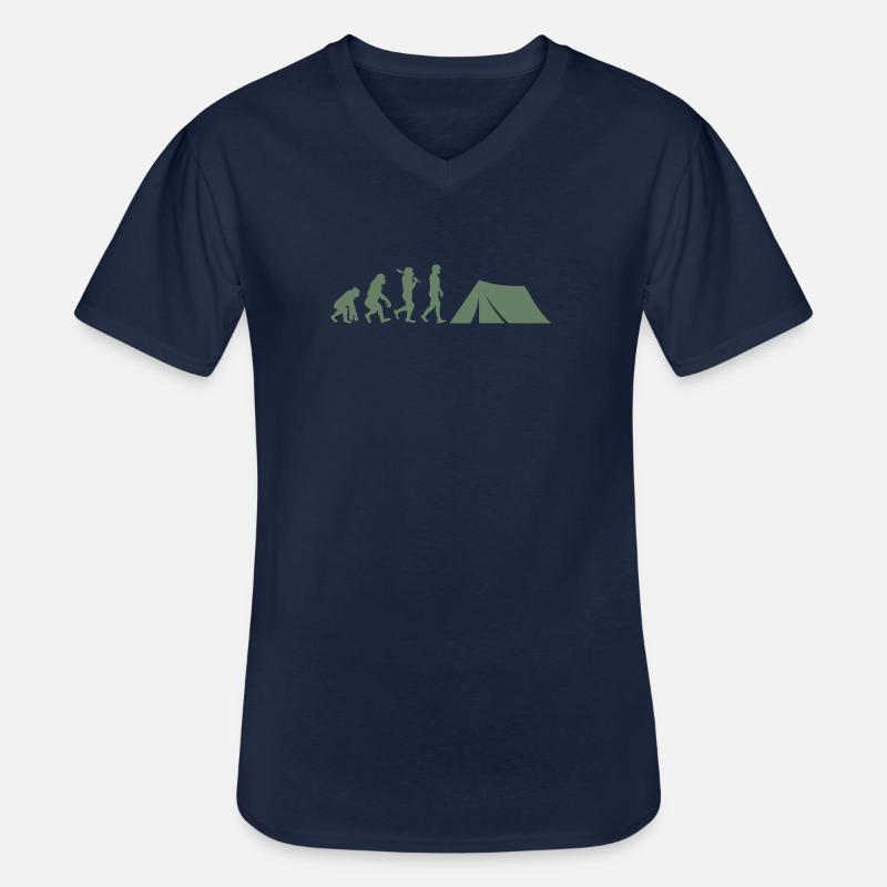 Zelten Evolution Camping - Männer-T-Shirt mit V-Ausschnitt - Navy