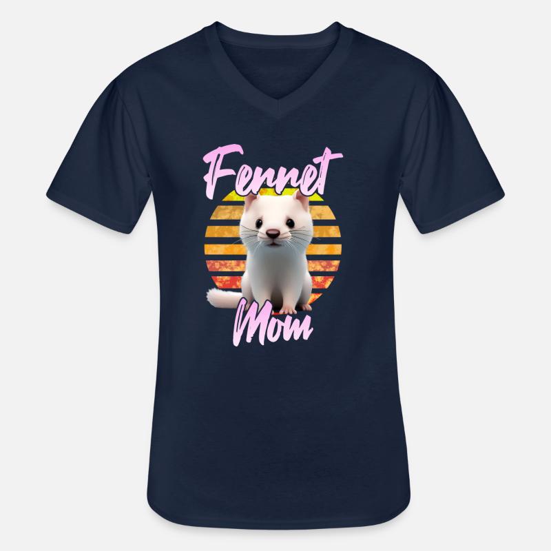 Frettchen Mama - Männer-T-Shirt mit V-Ausschnitt - Navy