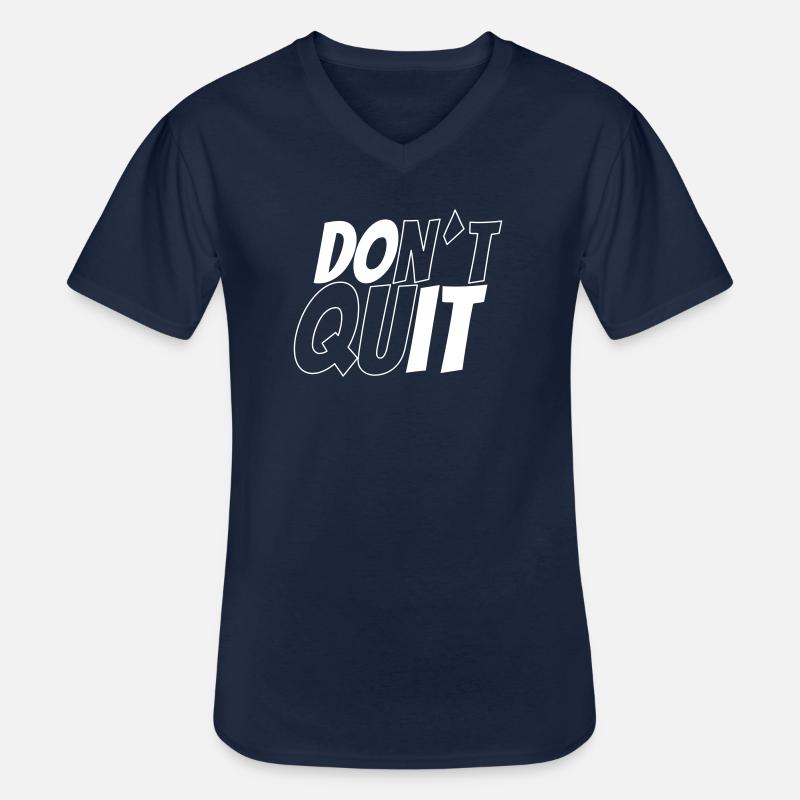 dont´t quit vs do it - Männer-T-Shirt mit V-Ausschnitt - Navy