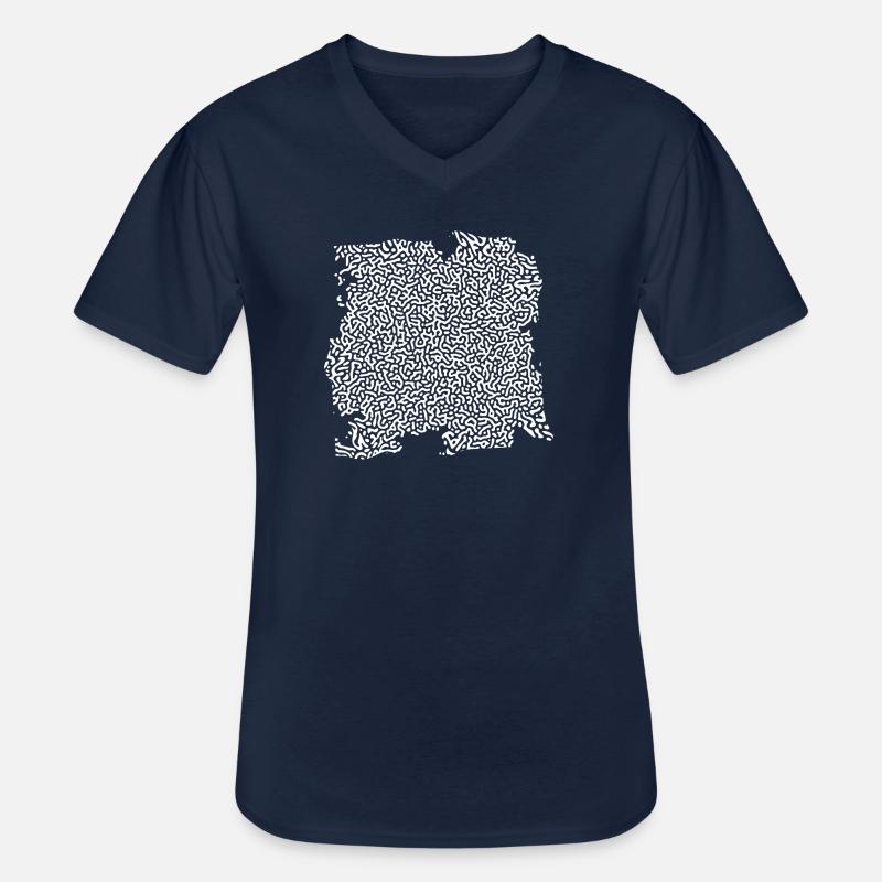 turing pattern weiss - Würmchen - Männer-T-Shirt mit V-Ausschnitt - Navy