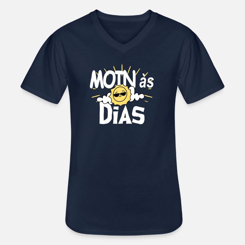 MOINas Dias Sonne - Männer-T-Shirt mit V-Ausschnitt - Navy