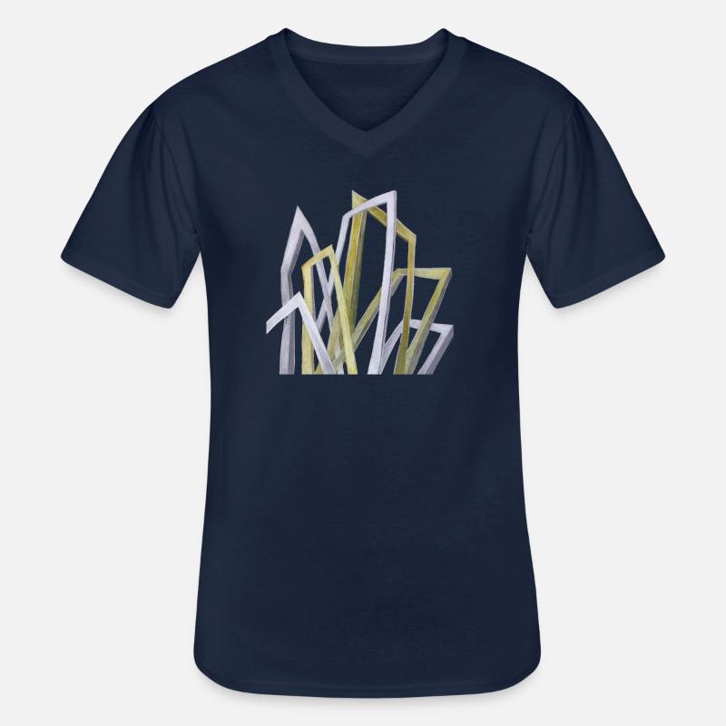 Abstrakte Formen - Männer-T-Shirt mit V-Ausschnitt - Navy