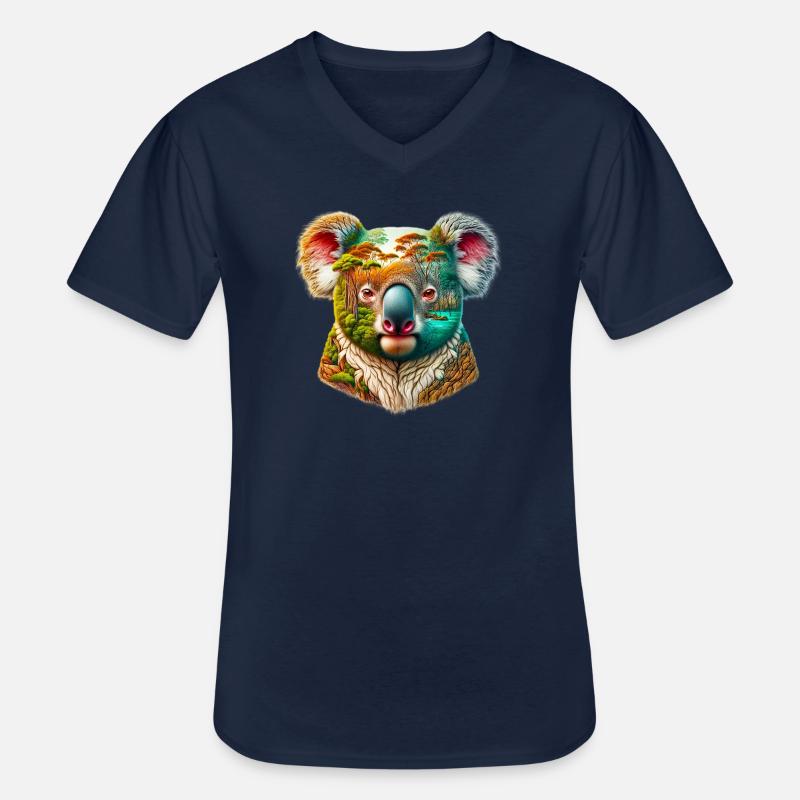 Koala - Männer-T-Shirt mit V-Ausschnitt - Navy