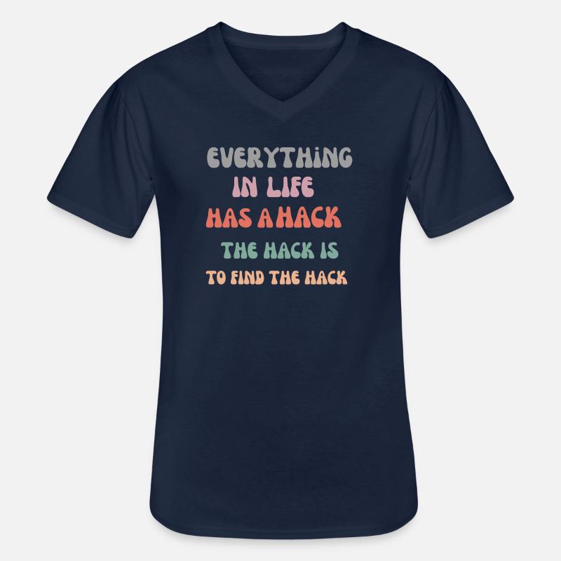 Lifehack - Männer-T-Shirt mit V-Ausschnitt - Navy