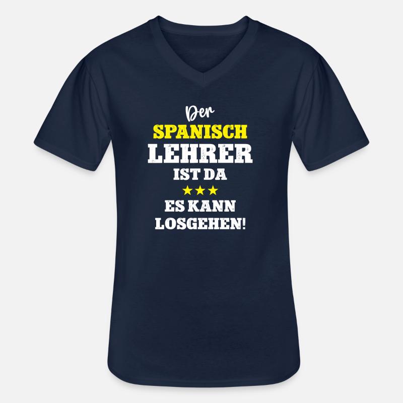 Spanish Teacher Spanisch Lehrer Spruch - Männer-T-Shirt mit V-Ausschnitt - Navy