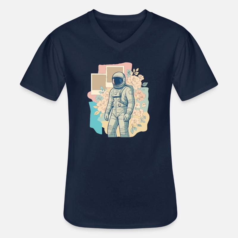 Cosmic Nostalgia - Männer-T-Shirt mit V-Ausschnitt - Navy