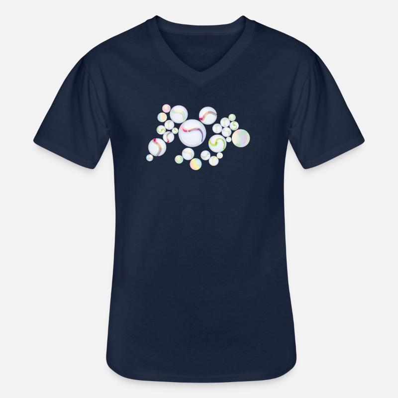 Murmeln mit Muster – Schimmernde Eleganz - Männer-T-Shirt mit V-Ausschnitt - Navy