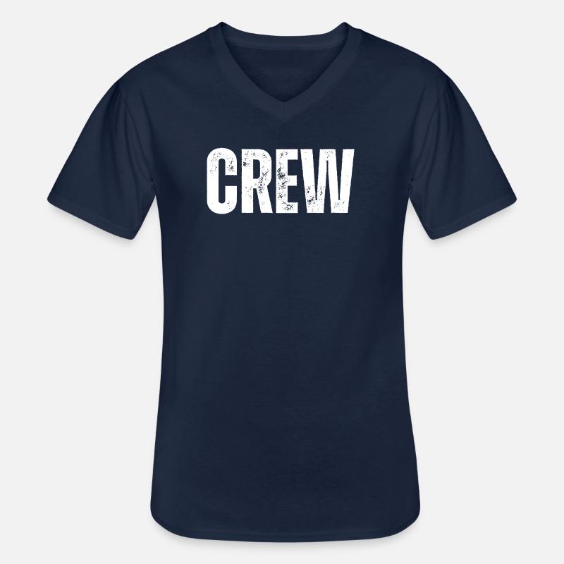 Crew - Männer-T-Shirt mit V-Ausschnitt - Navy