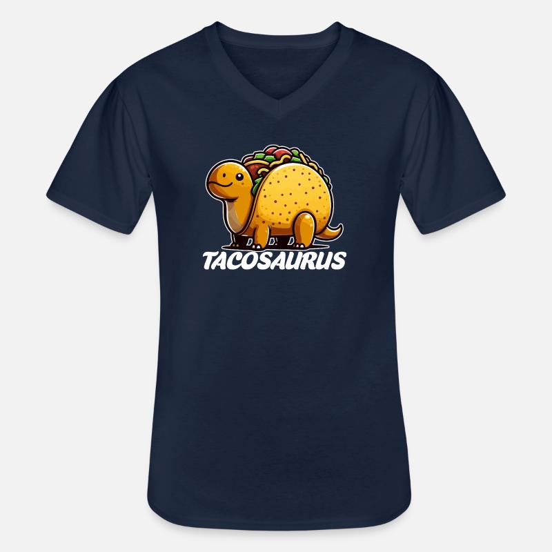 Tacosaurus Taco Dinosaurier - Männer-T-Shirt mit V-Ausschnitt - Navy