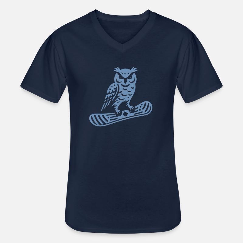 Minimalistisches Design: - Männer-T-Shirt mit V-Ausschnitt - Navy