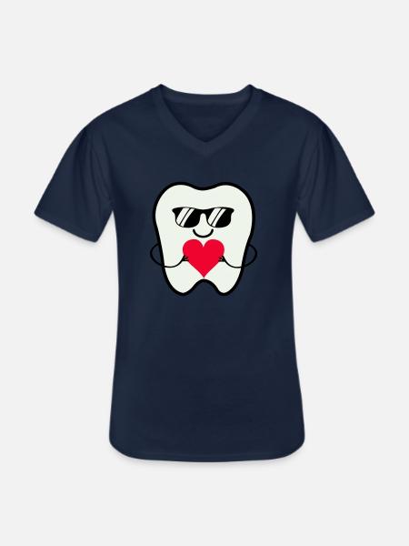 Zahn Smile Sunglasses - Men's V-Neck T-Shirt - navy