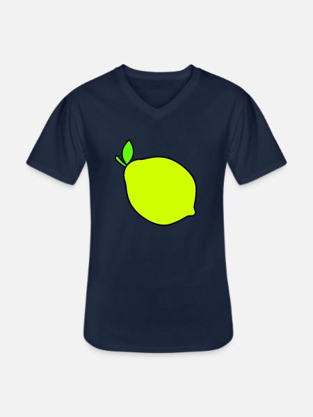 lemon - Men's V-Neck T-Shirt - navy