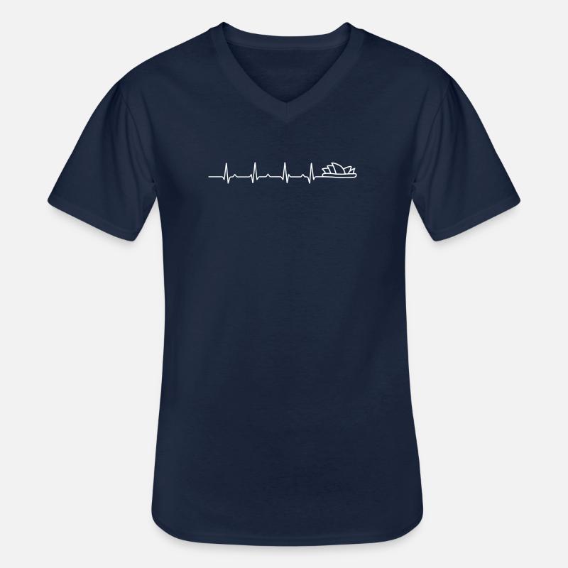 Warten auf Designbild - Männer-T-Shirt mit V-Ausschnitt - Navy