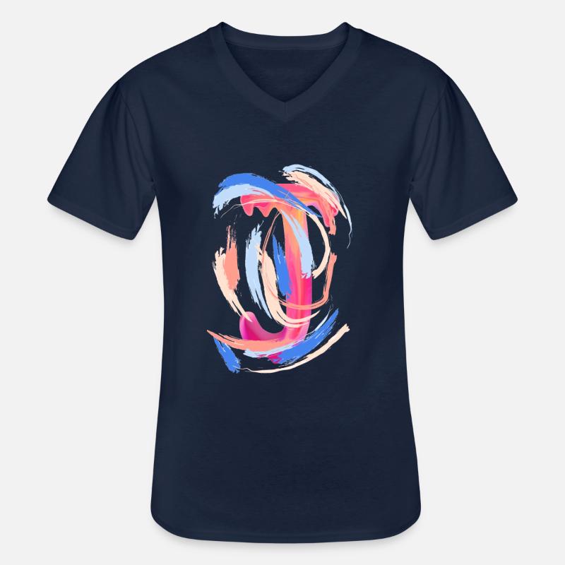 Buchstabe "J" - Männer-T-Shirt mit V-Ausschnitt - Navy
