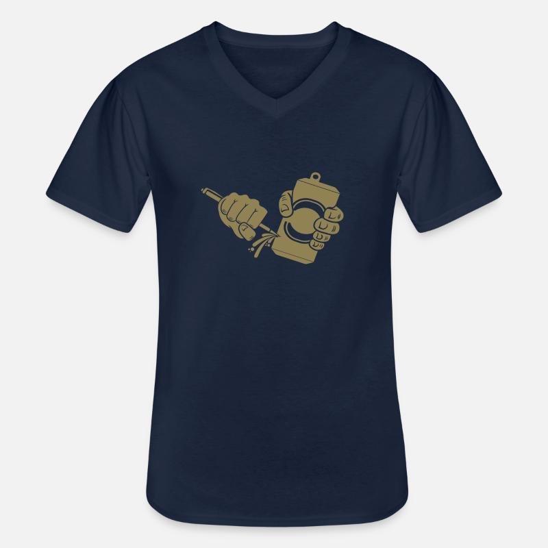 Bier Dosenbier Dosenstechen - Männer-T-Shirt mit V-Ausschnitt - Navy