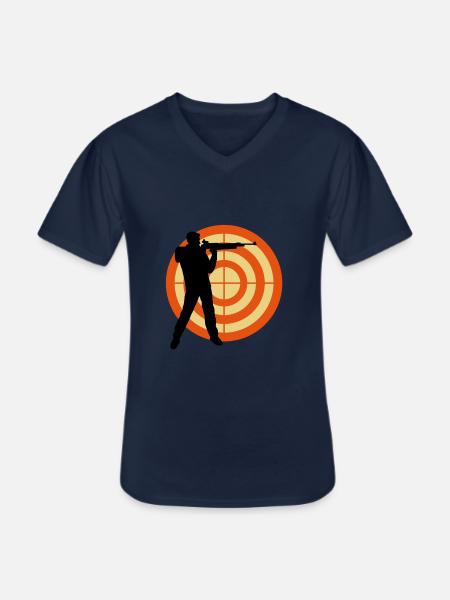 sportschutze_3c - Männer-T-Shirt mit V-Ausschnitt - Navy