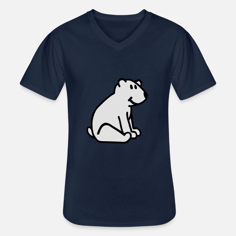 Eisbär - Männer-T-Shirt mit V-Ausschnitt - Navy