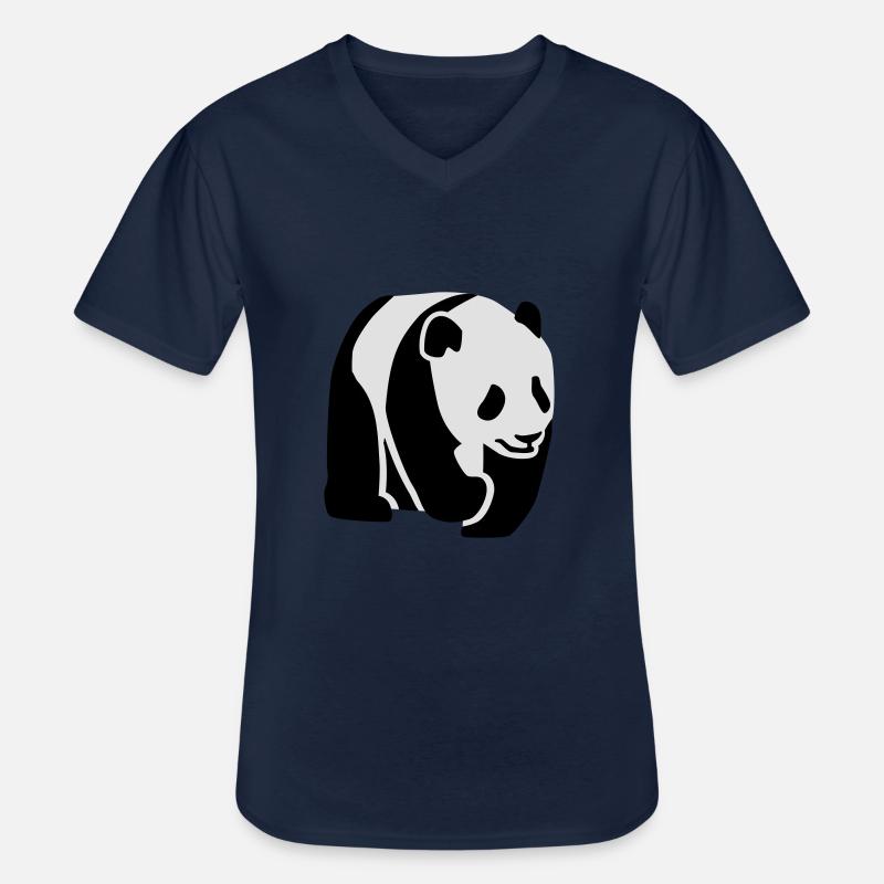 Panda - Männer-T-Shirt mit V-Ausschnitt - Navy