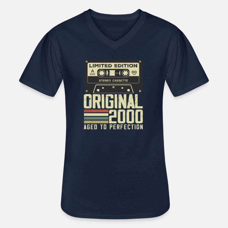 24. Jubiläumsgeschenk im Retro-Stil 2000 - Männer-T-Shirt mit V-Ausschnitt - Navy