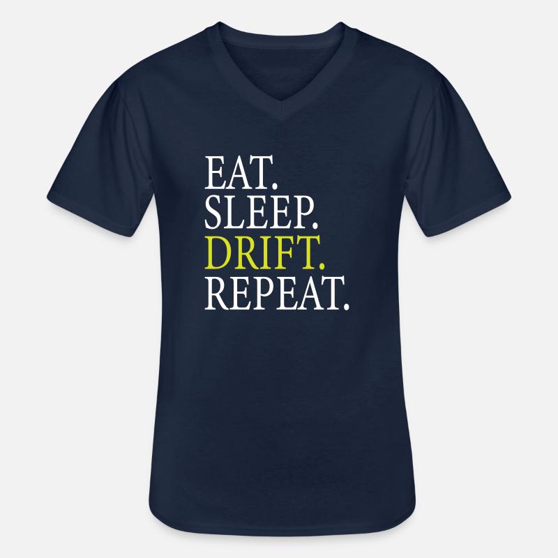 DRIFT - Männer-T-Shirt mit V-Ausschnitt - Navy
