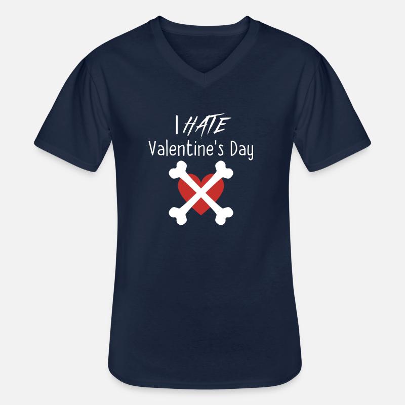 I Hate Valentine's Day - Men's V-Neck T-Shirt - navy