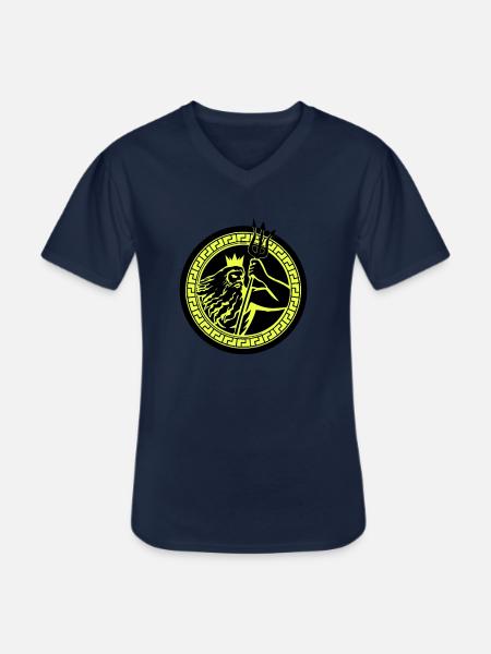 Poseidon Triton - Men's V-Neck T-Shirt - navy