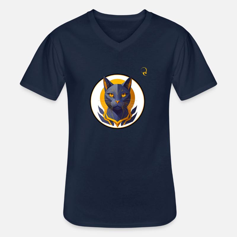DIE KATZE - Männer-T-Shirt mit V-Ausschnitt - Navy