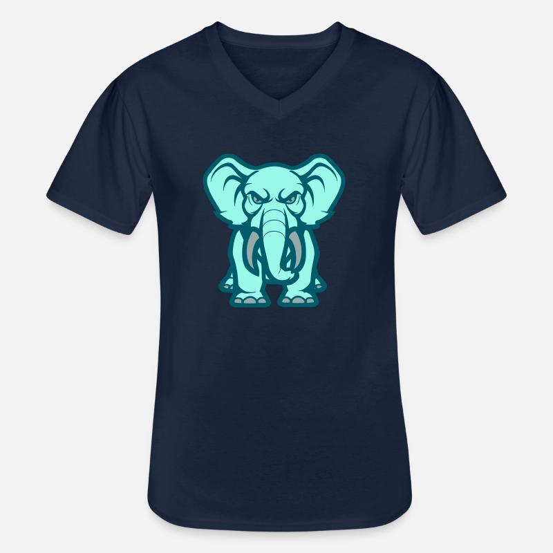 elefant comic - Männer-T-Shirt mit V-Ausschnitt - Navy