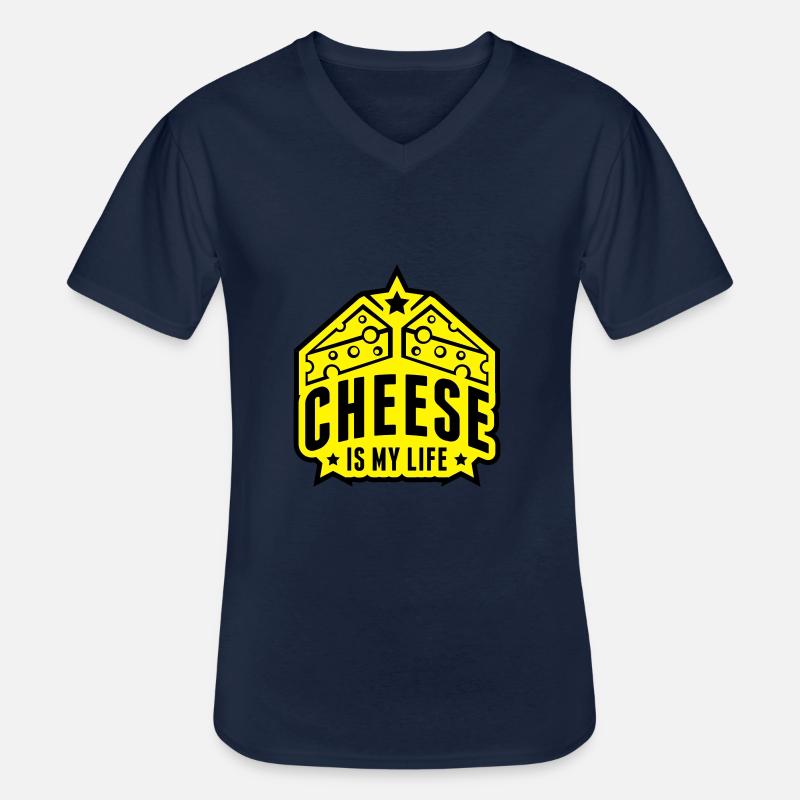 cheese_is_my_life_dc2 - Männer-T-Shirt mit V-Ausschnitt - Navy