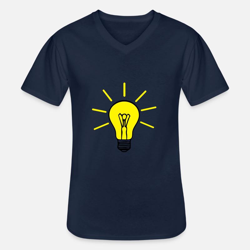 Glühbirne - Männer-T-Shirt mit V-Ausschnitt - Navy