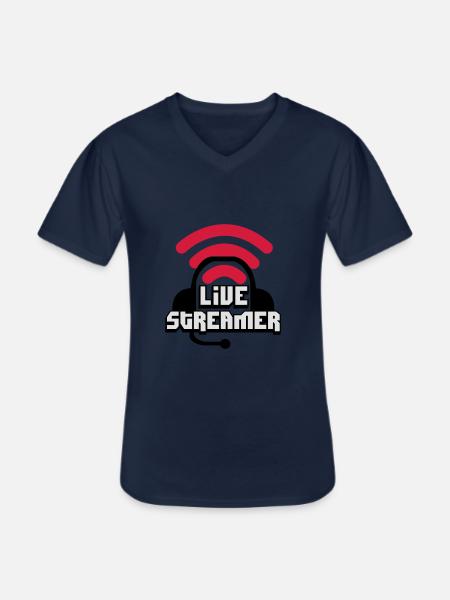 Live Streamer - Männer-T-Shirt mit V-Ausschnitt - Navy