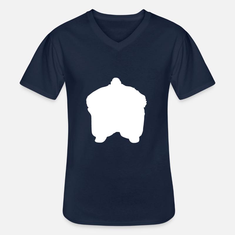 dicker Mann weiss - Männer-T-Shirt mit V-Ausschnitt - Navy