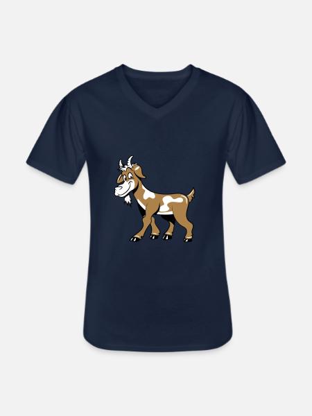 Goat kind lys - Men's V-Neck T-Shirt - navy