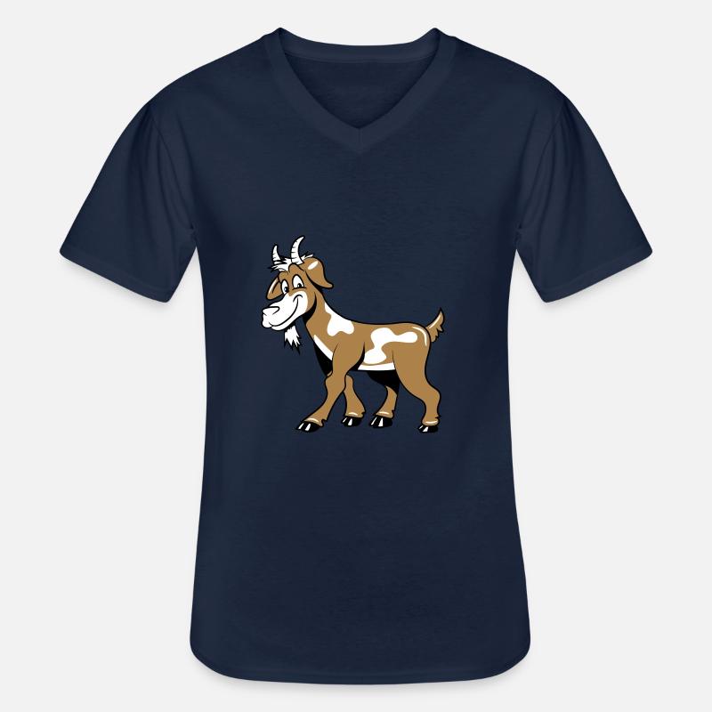 Ziege freundlich lieb - Männer-T-Shirt mit V-Ausschnitt - Navy