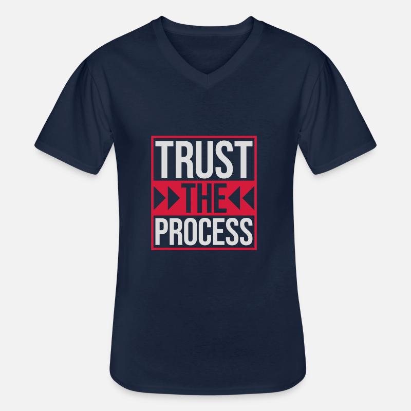 trust the process Zitat - Männer-T-Shirt mit V-Ausschnitt - Navy