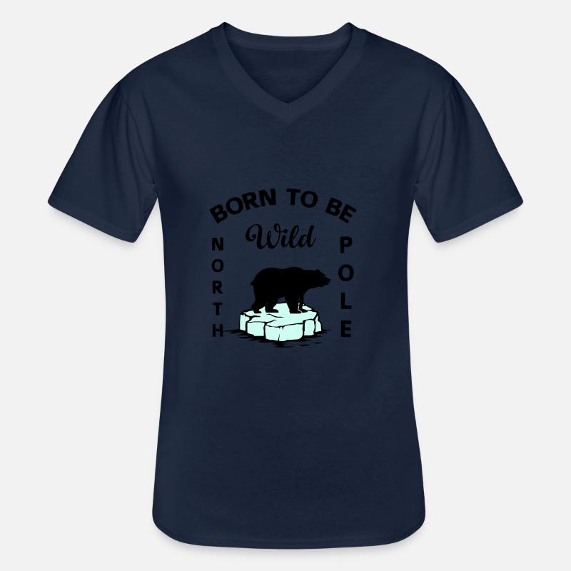 Ours polaire Wilderness Antarctique - T-shirt col V Homme - marine