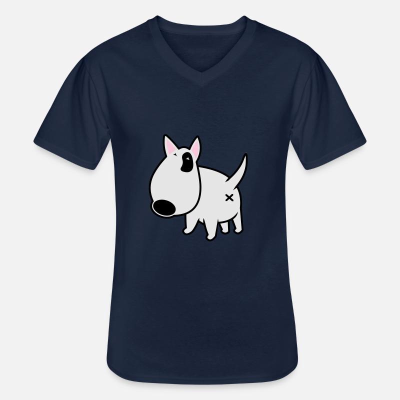 bully_illu_backside_3c - Männer-T-Shirt mit V-Ausschnitt - Navy