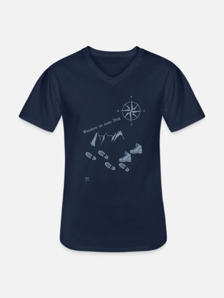 Wandern - Männer-T-Shirt mit V-Ausschnitt - Navy