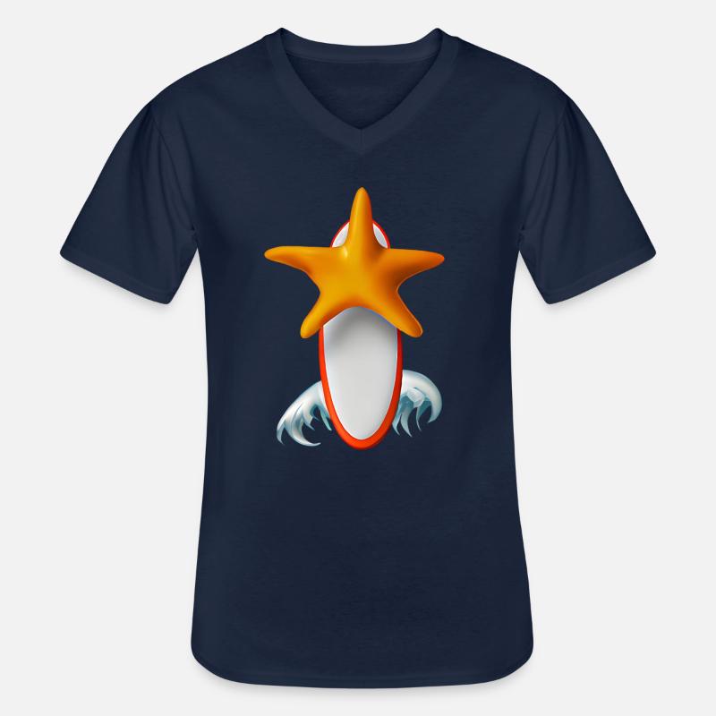Seesterne Surfbrett - Männer-T-Shirt mit V-Ausschnitt - Navy
