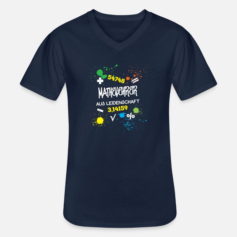 Mathelehrer aus Leidenschaft Mathematik Lehrer - Männer-T-Shirt mit V-Ausschnitt - Navy