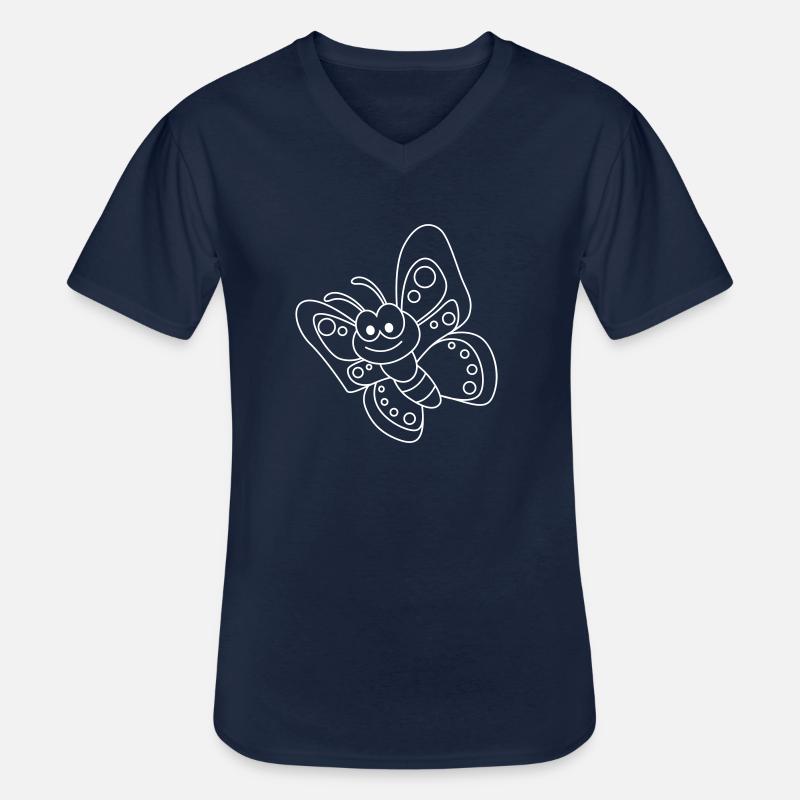 Schmetterling Comic Tier - Männer-T-Shirt mit V-Ausschnitt - Navy