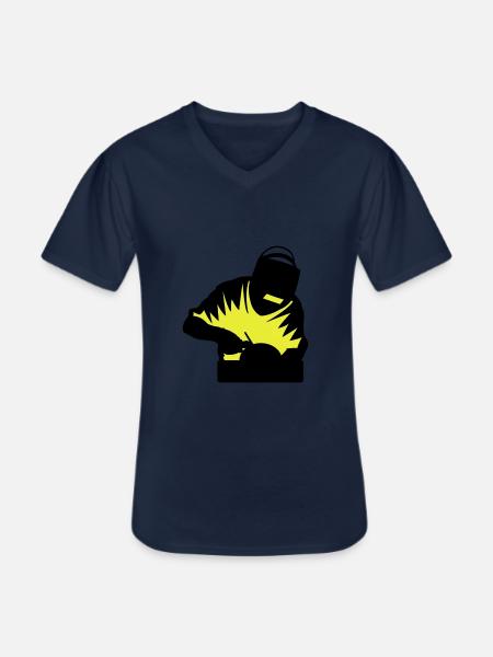 Schweisser 2 Farbig - Männer-T-Shirt mit V-Ausschnitt - Navy
