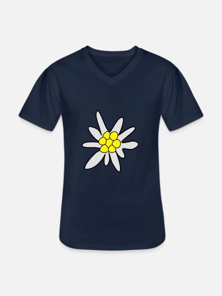 Edelweiss, ghosteweed - Men's V-Neck T-Shirt - navy