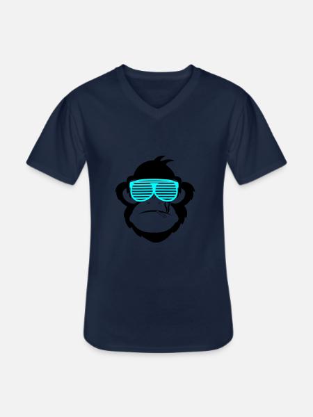 smoking monkey 2 - Männer-T-Shirt mit V-Ausschnitt - Navy